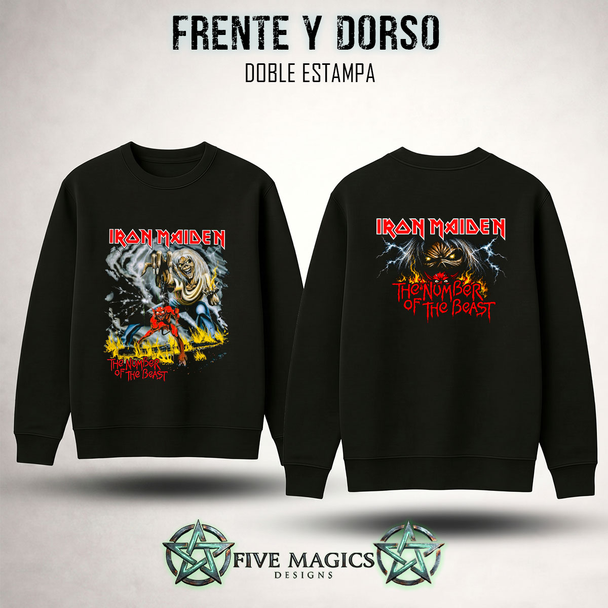Buzo cuello redondo Iron Maiden The Number of the Beast